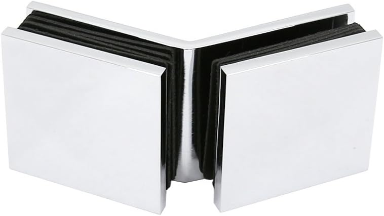 Square 135 Degree Glass to Glass Clamp, Chrome Polish, GAS-312M