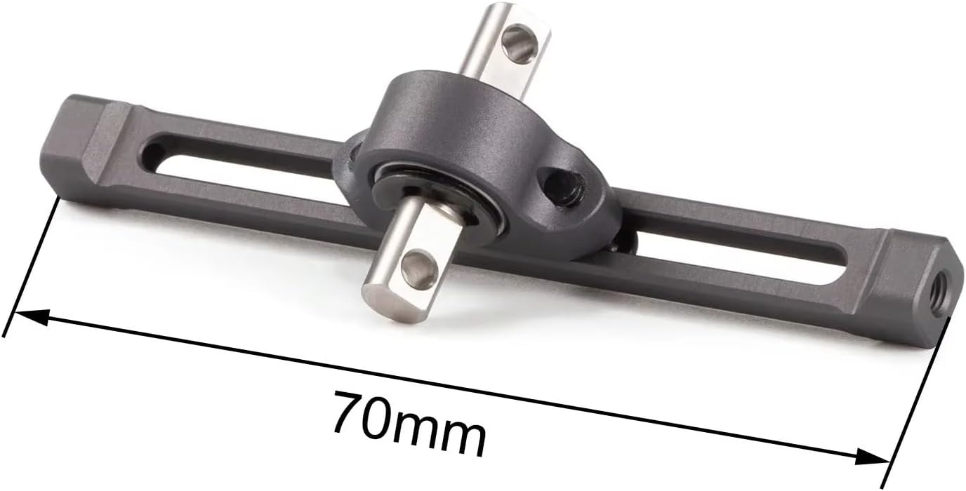 Aluminum Adjustable Carrier Bearing 70mm Width for 1/10 RC Rock Crawler 1.9 2.2 Shafty Comp Rigs Build (Gray)