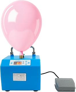 B231M Electric Balloon Pump, Dual-Motor Portable Inflator with Digital Timer & Pedal Control, Rapid-Fill for Parties, Events, Weddings – Hands-Free, Quick Balloon Setup