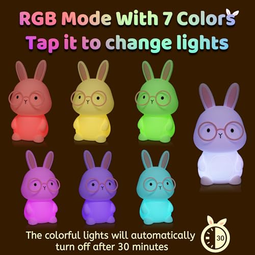YuanDian Bunny Night Light with 8 Color Lights - Image 3