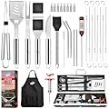 Kaluns Grilling Accessories, Dad Gifts for Fathers Day Grilling Gifts, Heavy Duty Stainless Steel Grill Set BBQ Grill Accessories for Outdoor Grill with Aluminum Case and Apron, Best Gifts for Men Dad