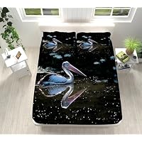 XCQHZYQ Lenzuolo con angoli singolo Uccello Animale Elasticizzati Morbido Lenzuola 90x200 cm per Materassi Fino a 30 cm, Non si Stropiccia Non Sbiadisce, lenzuolo con angoli per Bambino