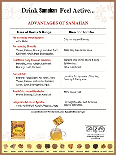 SAMAHAN INSTANT AYURVEDIC CARE-EXTRACT OF 14 HERBS (50 Sachets) - Image 4