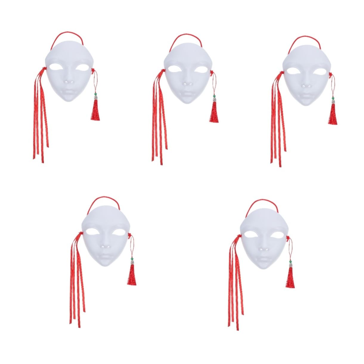 TOYANDONA Maschera in stile cinese mezza maschera bianca vuota per la festa di cosplay da colorare maschere da decorare maschere fatte a mano per adulti pp