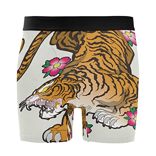Bóxer para hombre Vnurnrn con estampado de tigre y margaritas, pack de 2 calzoncillos cómodos