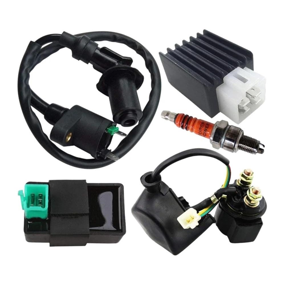 Interruptores Relé Arranque Bobina de encendido para motocicleta, solenoide, relé, regulador voltaje, caja CDI 5 pines, chispa para karts para 50 cc, 70, 90, 110 y 125