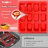 Silicone Mini Loaf pan, Walfos 12 Cavities Mini Bread Pan Brownie Pan, Food Grade & Non-Stick, Ideal for Mini Bread, Brownie, Cornbread, Cheesecake and Chocolate (2 Pieces)
