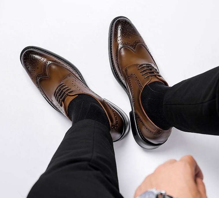 Men's Comfort Orthopedic Dress Shoes Men Casual Loafers Business Formal Oxfords Shoes Mens Brogue Shoes3