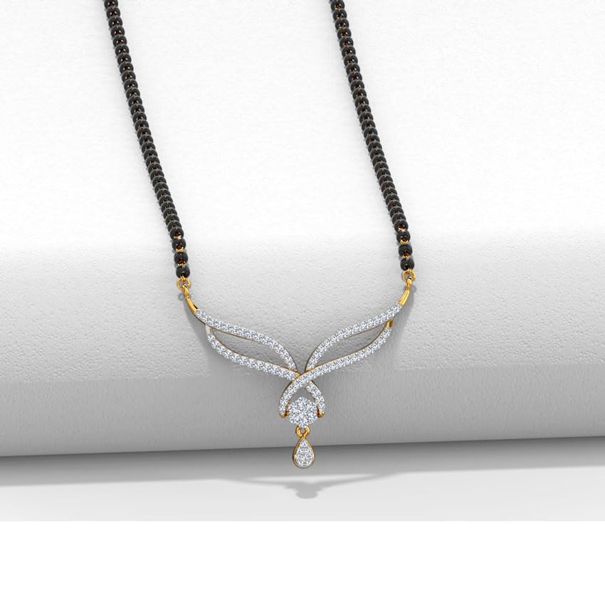 Traditional Diamond Plated Short Mangalsutra for Women