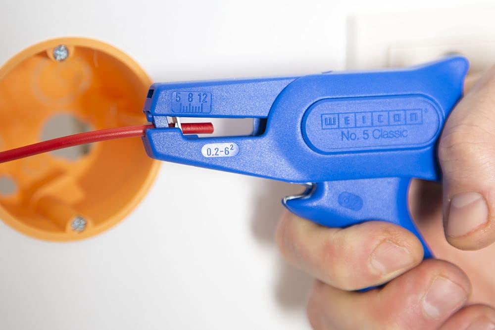 WEICON TOOLS Nr 5 Classic, automatyczne szczypce do zdejmowania izolacji do przewodów 0,2–6 mm², ze zintegrowanym obcinaczem bocznym, zestaw 6 szt.