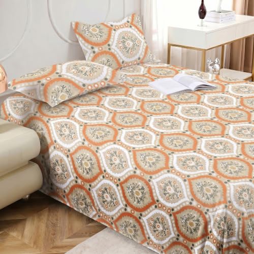 Image of Dew Cotton Bedsheet for Double Bed 160 TC 250 x 225 CM, Brown