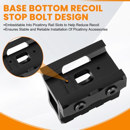 PUKESI 3 Slots Picatinny Rail Riser Mount, 1\" High Profile Picatinny Riser Mount Short Pic Rails Accessories for Optic Red Dot Risers, with See-Through Design