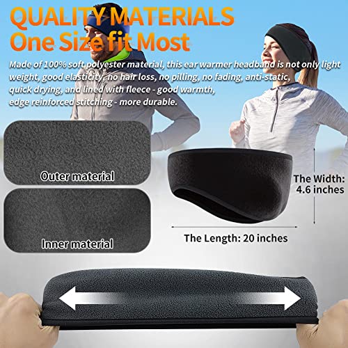 Acokac Winter Fleece Ear Warmer Headband, Cold Weather Ear Warmers Muffs Headband, Keep Ears Warm Headband For Ski Running Cycling #TOP3