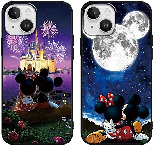 [2 Pack] Case Designed for Apple iPhone 14/iPhone 13 Case, Cute Cartoon Print Aesthetic Phone Case Girly for Girls Kids Women Stylish Soft TPU Protective Cover Funda for iPhone 14 6.1"
