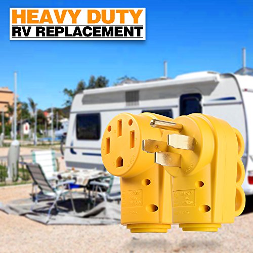 Snowyfox Rv 50 Amp Male Replacement Plug Heavy Duty With Ergonomic Handle #TOP4