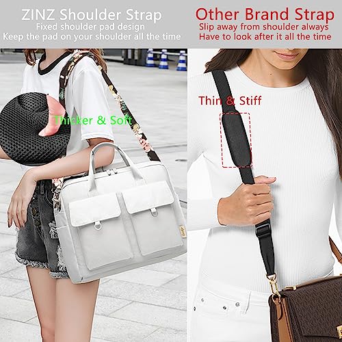 Image of ZINZ Shoulder Strap 78 inch Universal Handbag Strap with Ultra-thick Fixed Padded and Dual Balanced Adjustable Buckles Shoulder Crossbody Strap for Briefcase Messenger Bag Laptop bag Luggage,Black rose