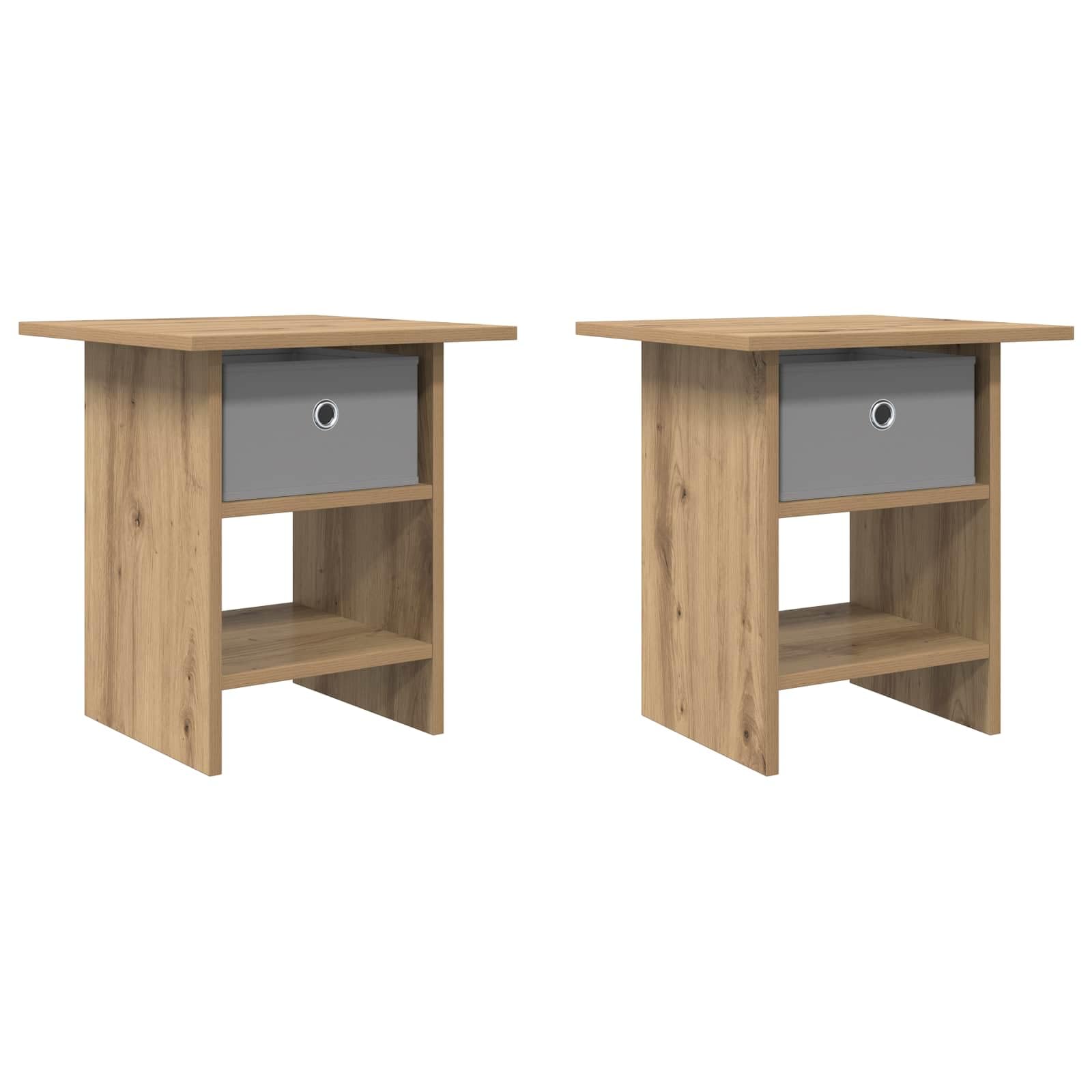 Table de chevet en chêne gain de place avec tiroir et étagère