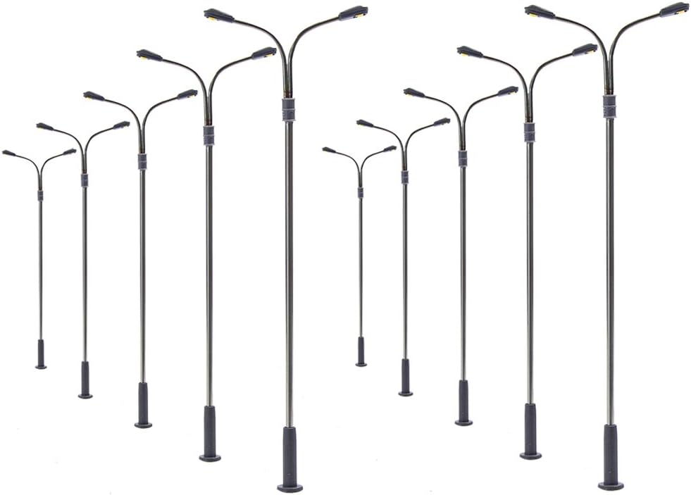 LQS13W 10pcs Model Railway Train Lamp Post Street Lights HO OO TT Scale LEDs New