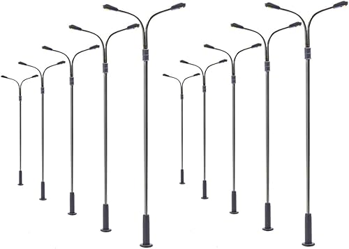 LQS13 10 unids modelo tren ferrocarril lámpara poste calle caliente blanco luces HO OO TT escala LED nuevo
