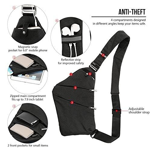 Sling backpack antirrobo Lixada con bolsillo de seguridad 3