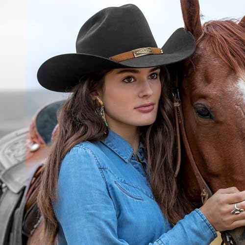 Image of Cowboy Hat Bands for Men Women, Leather Hatbands Belt for Cowboy /Western /Fedora /Cowgirl Hats