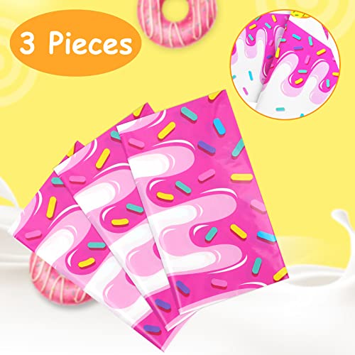 Donut Party Tablecovers, 3 Pack Donut Grow Up Party Supplies Decoration Tablecloth, Dessert Time Party Supplies For Girls Birthday Decor, Baby Showers, Donuts Parties #TOP29