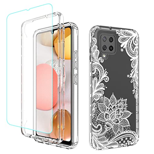 Coque Galaxy A42 5G Mandala transparent avec verre trempé de protection