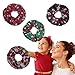 4 Packs Christmas Scrunchies Hair Bands Soft Elastic Hair Ties Plaid Hair Scrunchy Ties Snowflake Print Design Hair Scrunchy Christmas Elastics Ponytail Holders Bobbles for Women Girls Hair Accessorie