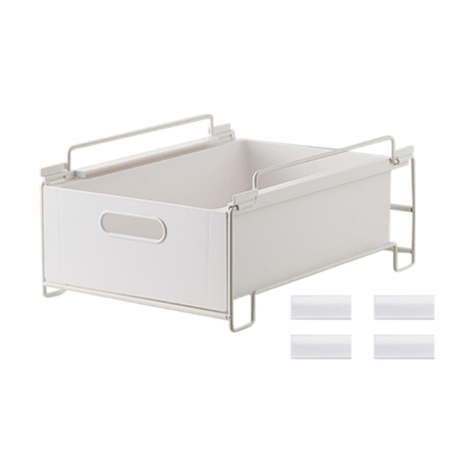 Sottolavello Scorrevole per Risparmiare Spazio, Scaffale Portaoggetti Impilabile Multiuso, Cassetto Scorrevole, 35x25x16 Cm