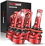 Torchbeam T2 H11/H8/H9 9005/HB3 LED Bulbs combo Kit, 60W 16000 Lumens 400% Brightness, 6500K Cool White Light Halogen Replacement with Fan, Plug and Play, Pack of 4