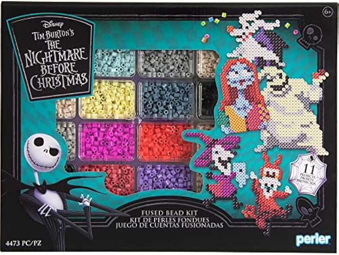 Perler Tim Burton The Nightmare Before Christmas Deluxe Boxed Bead Set for Kids and Adults, Pattern Sizes Assorted Colors 4474 Count