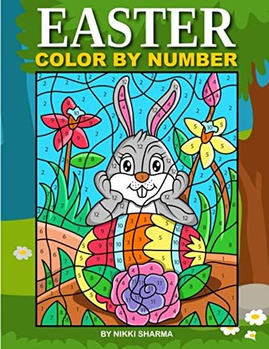 Easter Color By Number: Coloring Book for Kids Ages 4-8