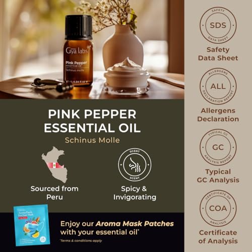 Image of 100% Pure Pink Pepper Essential Oil - 0.34 Fl Oz - Pink Pepper Oil for Hair, Skin, Diffuser, Aromatherapy & DIY Candle Making Scent
