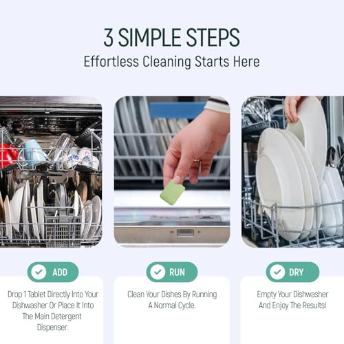Image of Natural Dishwasher Detergent Tablets - Plant Based Alternative Refill Pack Dishwashing Tabs - Eco-Friendly And Plastic Free Way To Cleaner Dishes - 30 /60 /90 Refills Dish Washer Soap Pods (30 Pack)