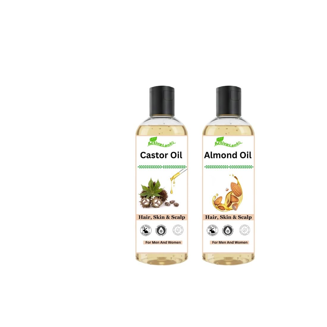 Castor Hair Nourishing Liquid 200ml + Almond Conditioning Essence 200ml | Scalp Strength Softness Shine Care Combo | Botanical Oil Pack-image-15