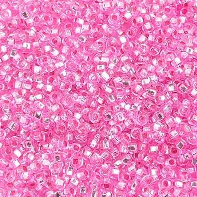 Czech Glass Seed Beads 10/0 (2.3mm Diameter) Silver Lined Dyed Rose DIY Jewelry Making Beads - 500g Bulk Bag by Preciosa (Jablonex)