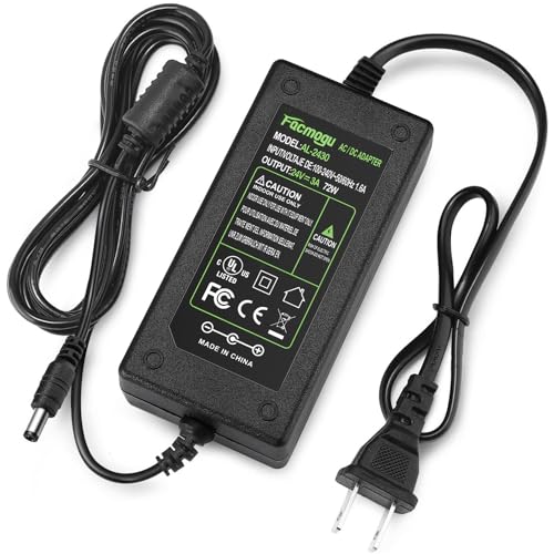 Image of Facmogu 24V 3A 72W Power Supply Adapter Converter, 100-240V 50 /60Hz AC to DC 24 Volt 3Amp Power Supply, 5.5x2.5mm & 5.5x2.1mm DC Plug, 24V Switching Transformer for LED Lights