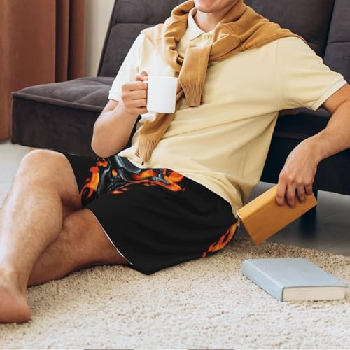 Novastar Mens Pajama Pants - Flame Metal Skull Sleep Comfy Shorts Men Pajama Shorts, Pj Pants for Mens Lounge Shorts4