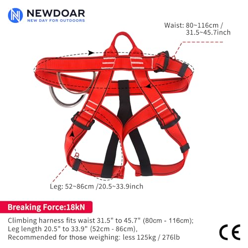 image for NewDoar Adjustable Thickness Climbing Harness,CE Certification Wider H