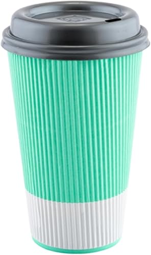 Vista 417 de Vasos de café de papel aislado de pared corrugada, 8 oz, Anaranjado