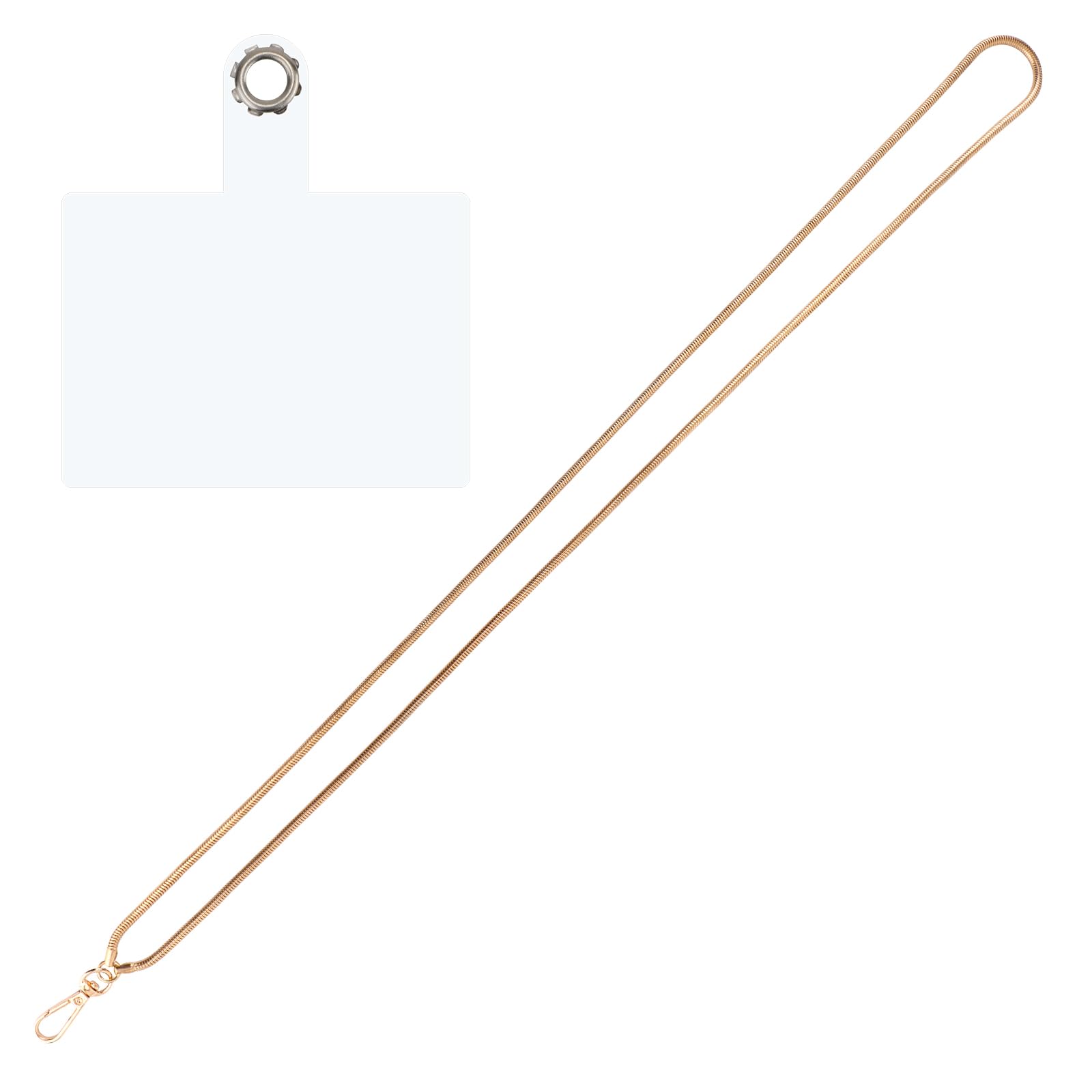 Gouden Metalen Telefoon Lanyard – Crossbody Riem Met Transparante Patch, Universele Nekketting Voor Vrouwen, Anti-Verlies, 61 Cm
