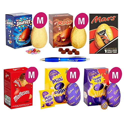 Easter egg bundles of 6 easter eggs Cadbury creme,Mars, Cadbury Mini,Maltesers, rolo, Smarties Eggs and advent calendar or Selection Box
