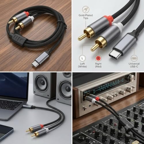 Add C & E-(Cables & Etc) USB-C to 2 RCA Audio Cable – 50 g - Image 3