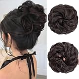 FAYDERS 1PCS Messy Bun Hair Piece Wavy Curly Thick Updo Hairpiece Synthetic Chignon Hair Bun Scrunchies Extension for Women