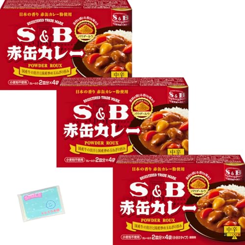 Monolog Styleエスビー食品 赤缶カレー パウダールウ 中辛 152g ×3箱セット ★スラスラ本舗オリジナルポケットティッシュ付き★ S&B