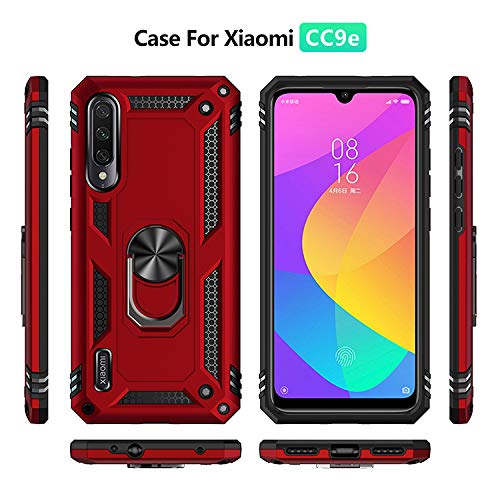 BestST Case for Xiaomi Mi A3/ Mi CC9E, Tough Armor Shell with Reinforced Kickstand, Heavy Duty Protection, Air Cushion Technology, Red - Image 2