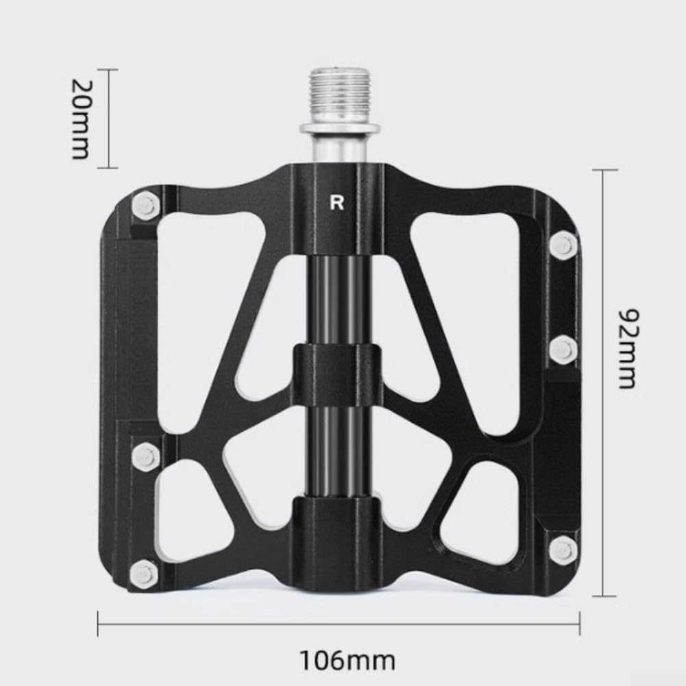 Pedales de bicicleta de 9/16 pulgadas, plataforma ancha con 3 rodamientos sellados, cuerpo de aleación de aluminio para bicicletas plegables de carretera de montaña, color negro plateado