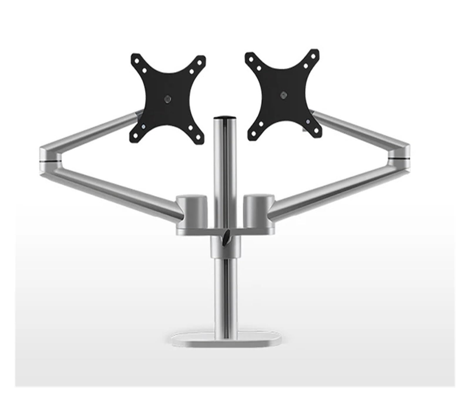 Support de moniteur double écran aluminium OL-2 argent pour bureau