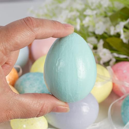 Vista 27 de Factory Direct Craft Juego de 20 huevos decorativos pastel surtidos para decoración de Pascua, baby shower y exhibiciones de primavera