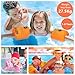 EIVONDA Arm Floaties Kids 3-6 Inflatable Swim Arm Bands for Toddlers Arm Floats for Swimming Training Pool Floats PVC Water Wings Pool Party Toys (Blue & Pink & Orange & Yellow)